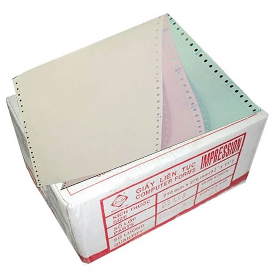Giấy in liên tục 3 liên khổ A5 210mm